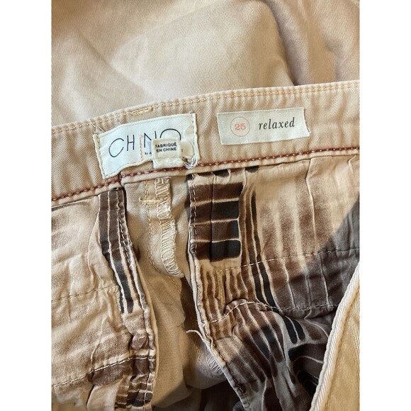 Anthropologie Tan Chino Shorts Relaxed Fit High Rise Cotton Blend 25 - Picture 5 of 6